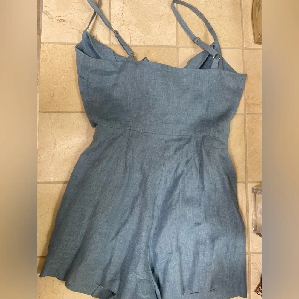 Reformation Cut Out Linen Romper